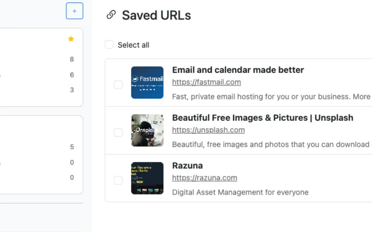 Add URLs to Kumbukum with ease